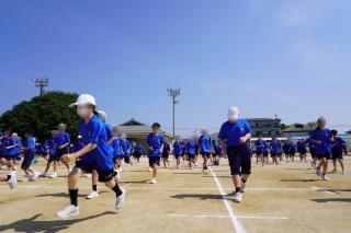 大津高校サッカー部 移動着 ウォーマー ズボン 青（大津高校