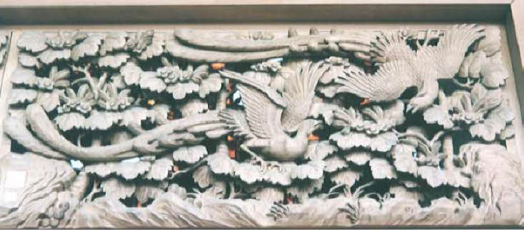 板敷山と松竹梅と鳳凰の欄間 板敷山と松竹梅と鳳凰の欄間