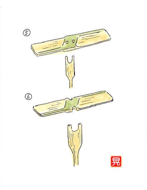 知恵の輪-竹とんぼ・作り方２🎴