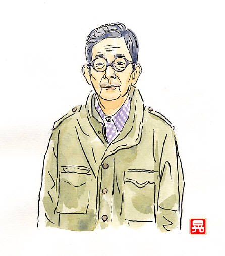 大江健三郎 水彩画 人物画 知恵の輪-大江健三郎（イラスト）👨