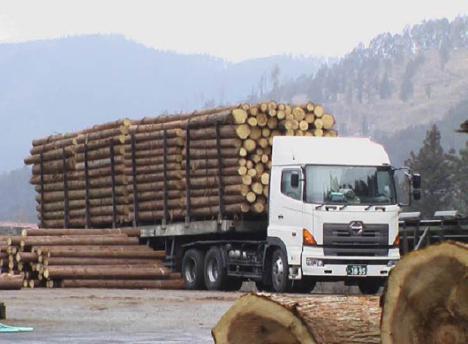 知恵の輪-大量に木材を運ぶトラック・?