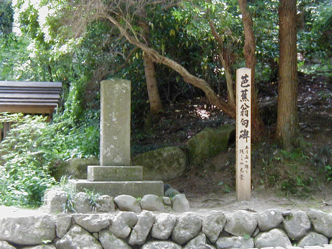 知恵の輪 松尾芭蕉 五月雨を 句碑 平泉