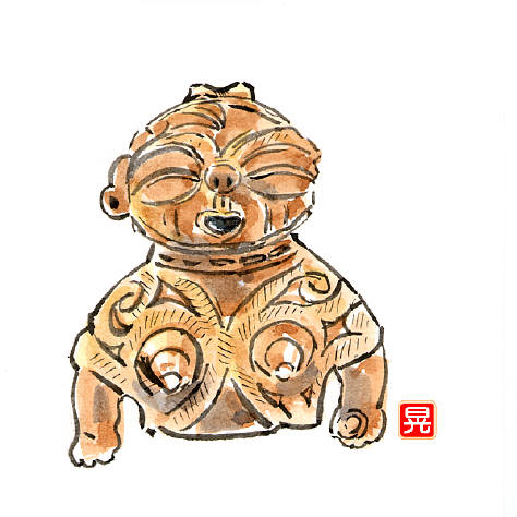 知恵の輪 土偶 イラスト