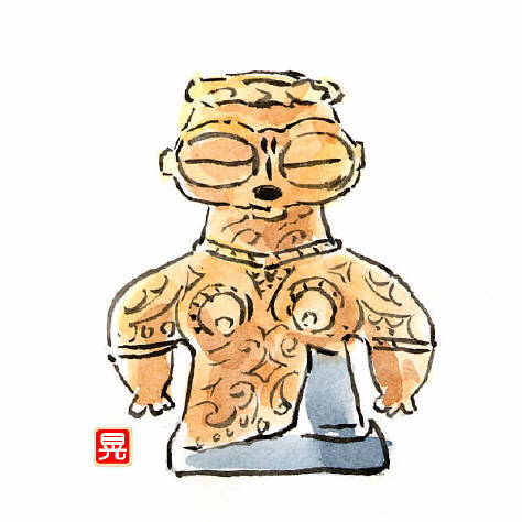 知恵の輪 遮光器土偶 イラスト