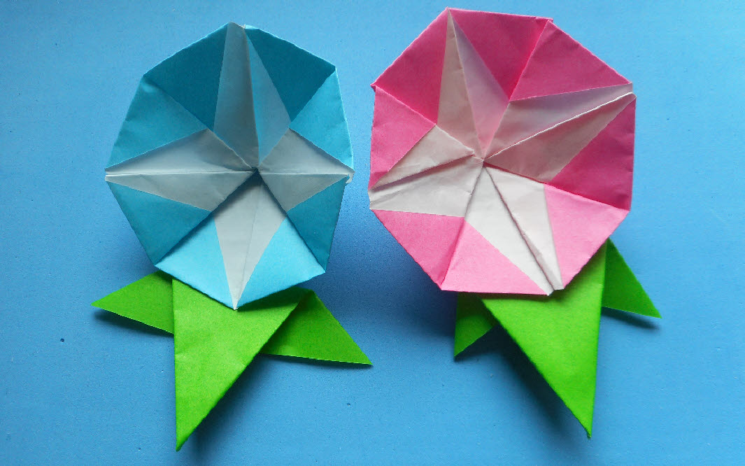 知恵の輪 折り紙教室 朝顔 その１