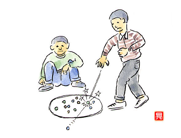 知恵の輪 ビー玉遊び イラスト 遊び