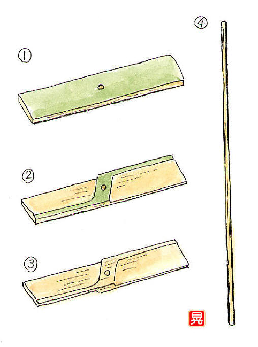 知恵の輪竹とんぼ・作り方1