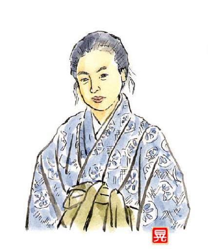 知恵の輪 女学生時代の金子みすゞ イラスト 人物 ２
